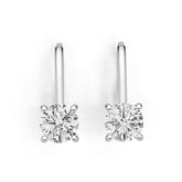 18K Gold Semi Mount Earrings Setting Round RD 6x6mm DHJ