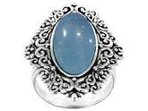 14K Gold Semi Mount Ring Setting Oval OV 21X16.5mm Cabochon DHJ