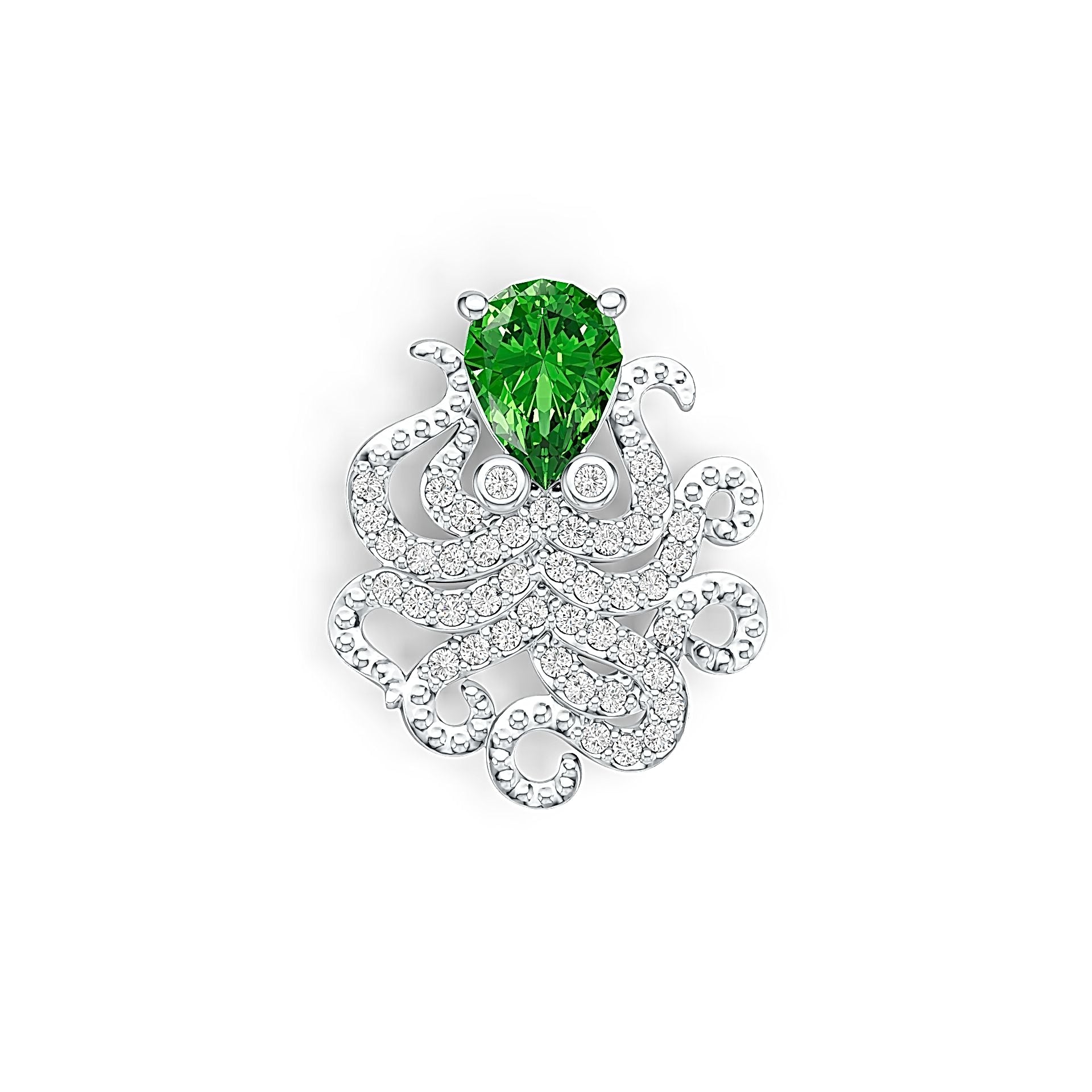 Sterling Silver Semi Mount Pendant Setting Pear PE 8x6mm DHJ