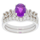 2 piece Set 14K Gold Semi Mount Ring Setting OV 8x6mm White To Diamond Accent Syzjewelry