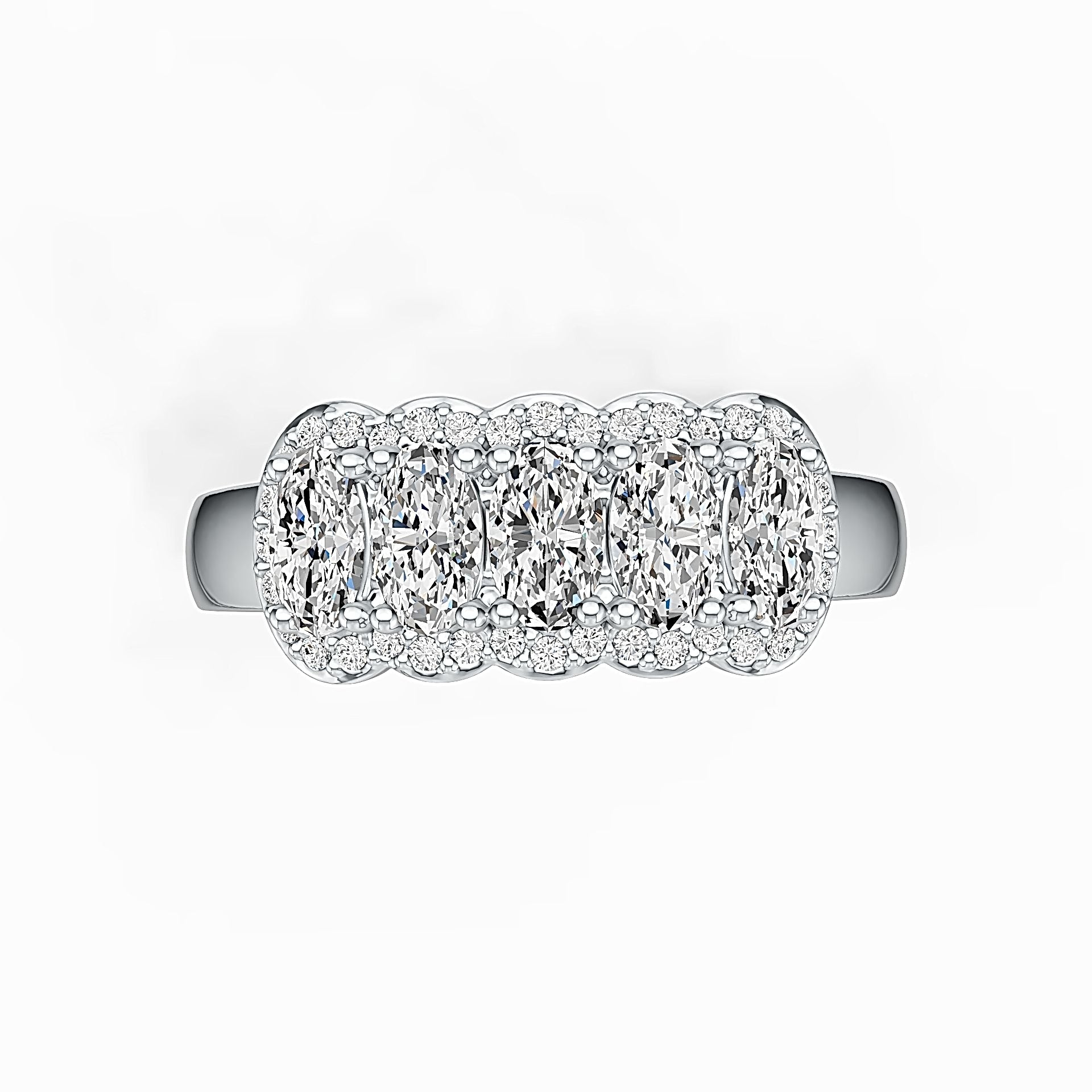 Sterling Silver Semi Mount Ring Setting Oval OV 5X3mm with White Topaz Syzjewelry