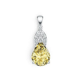 Platinum Semi Mount Pendant Setting Pear PE 16X12mm Diamond Accent DHJ
