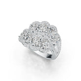 10K Gold Semi Mount Ring Setting Oval OV 5X4mm with Moissanite Accent DHJ