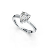 18K Gold Semi Mount Ring Setting Pear PE 10X8mm Solitaire DHJ
