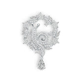 Platinum Semi Mount Pendant Setting Pear PE 9X6mm with Diamond Accent DHJ