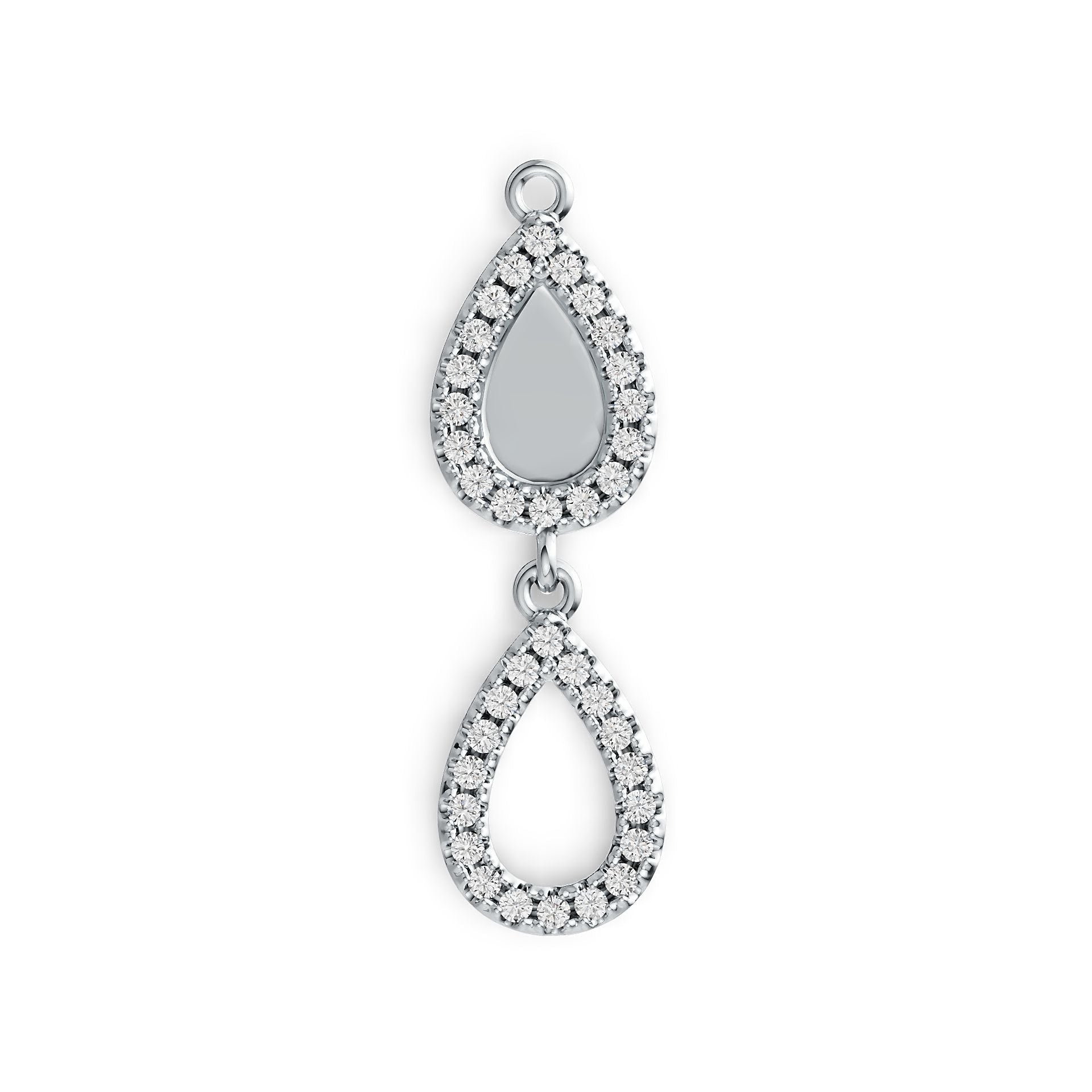 10K Gold Pendant Double Pear-Shaped with or Moissanite Moissanite Accent DHJ