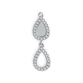 10K Gold Pendant Double Pear-Shaped with or Moissanite Moissanite Accent DHJ