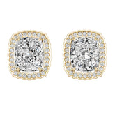 18K Gold Semi Mount Earrings Setting Round Ro 12x10mm Diamond Accent Syz Jewelry
