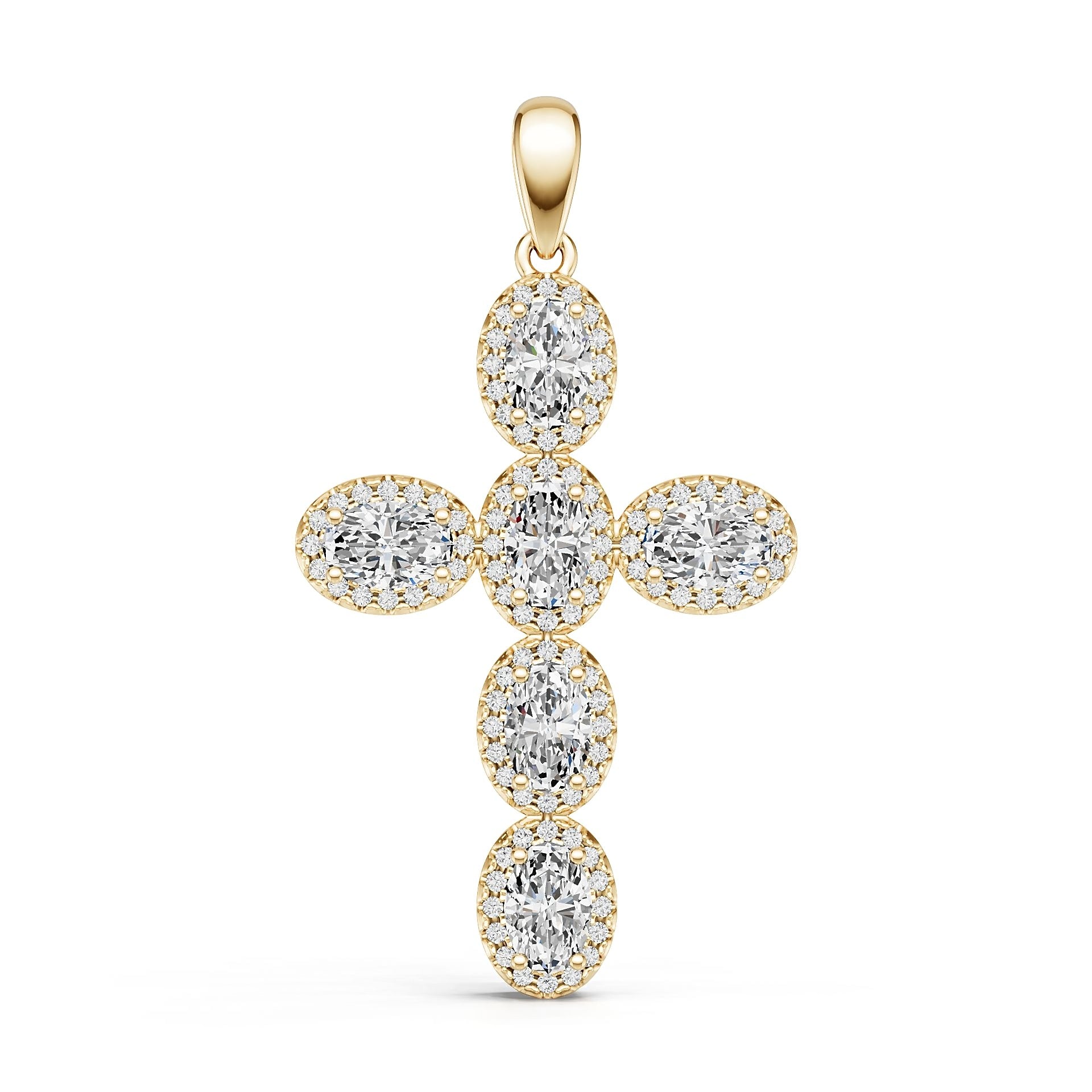10K Gold Semi Mount Pendant Setting Oval Ov 6x4mm Moissanite Accent Syz Jewelry