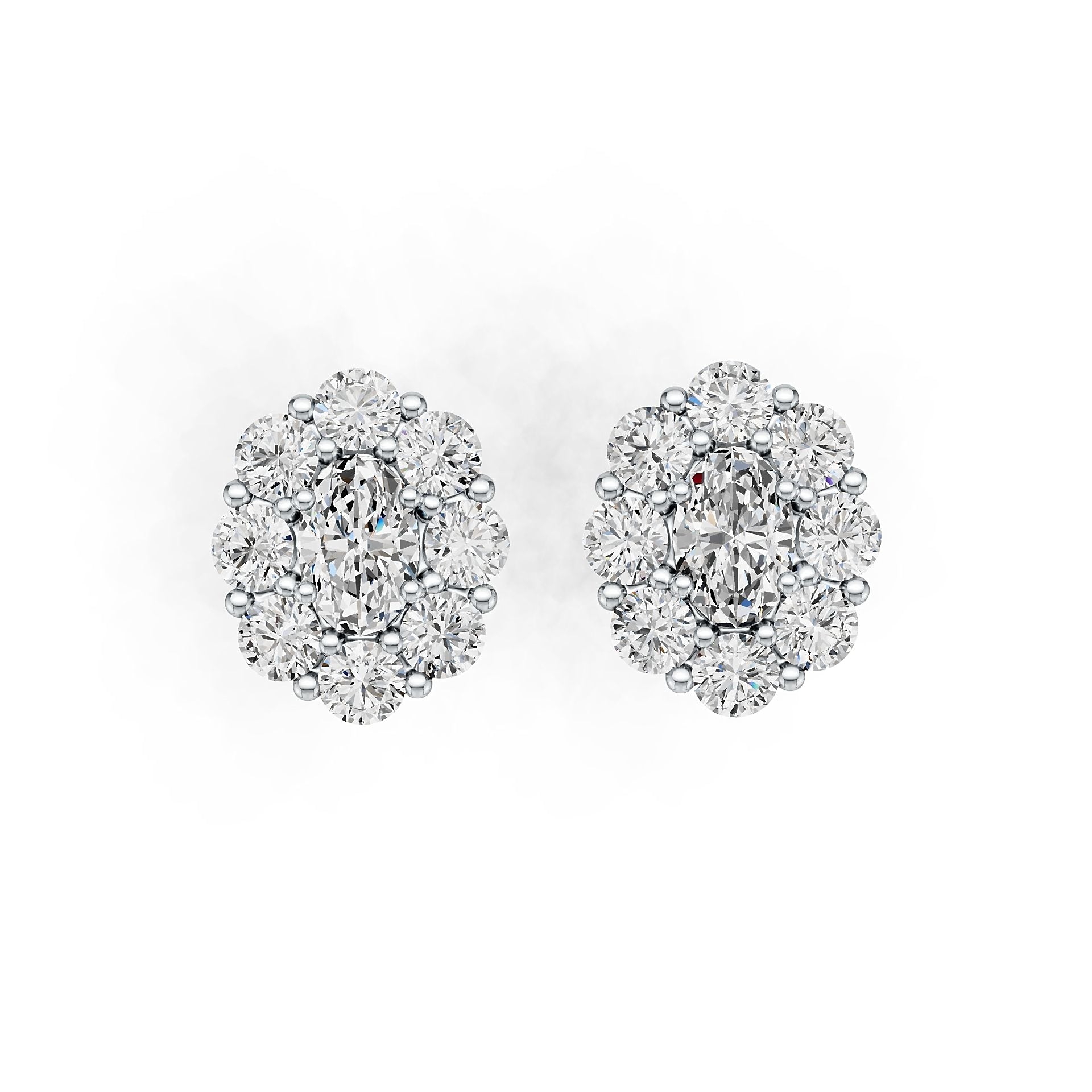 10K Gold Semi Mount Earrings Setting Oval OV 6X4mm Moissanite Accent DHJ