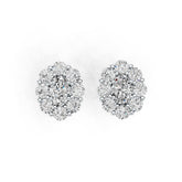 10K Gold Semi Mount Earrings Setting Oval OV 6X4mm Moissanite Accent DHJ