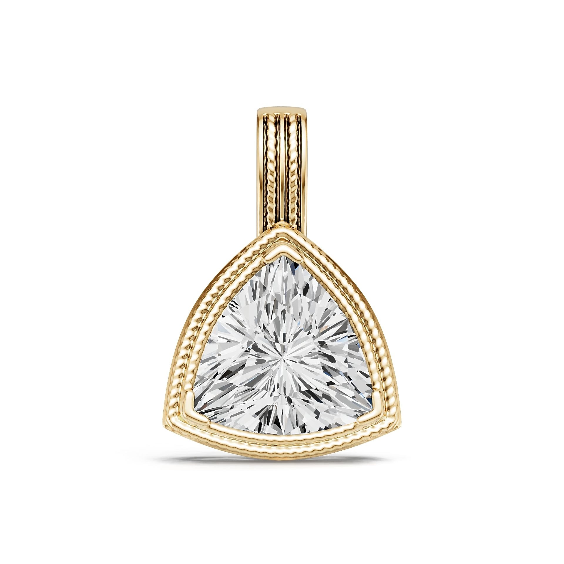Sterling Silver Semi Mount Pendant Setting Trillion TR 12X12mm Syzjewelry