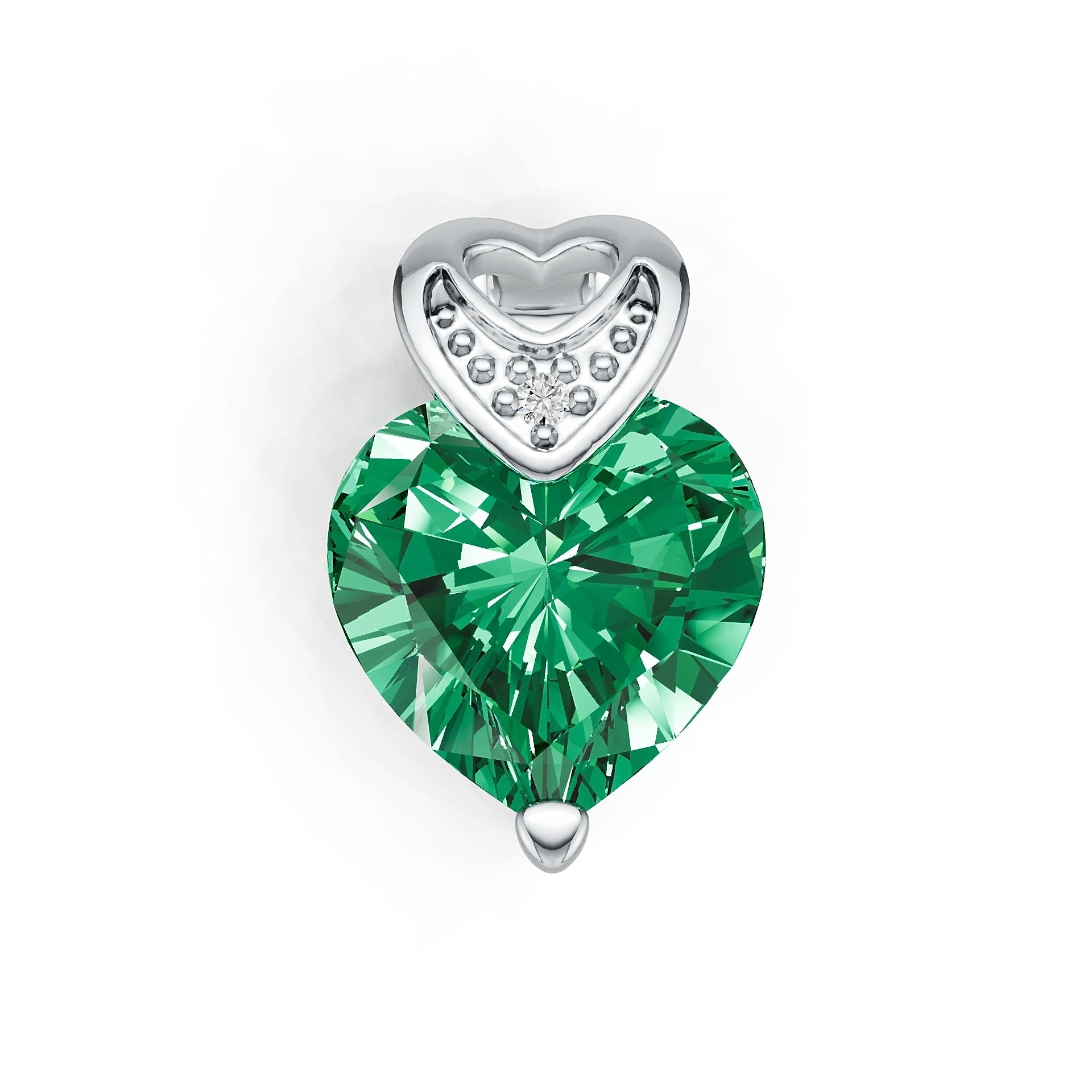 Sterling Silver Semi Mount Pendant Setting Heart HT 7X7mm DHJ