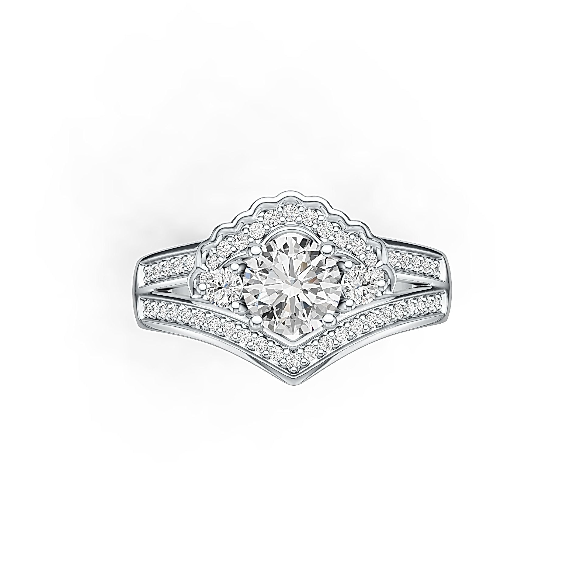 Sterling Silver Semi Mount Ring Setting Round RD 6x6mm DHJ