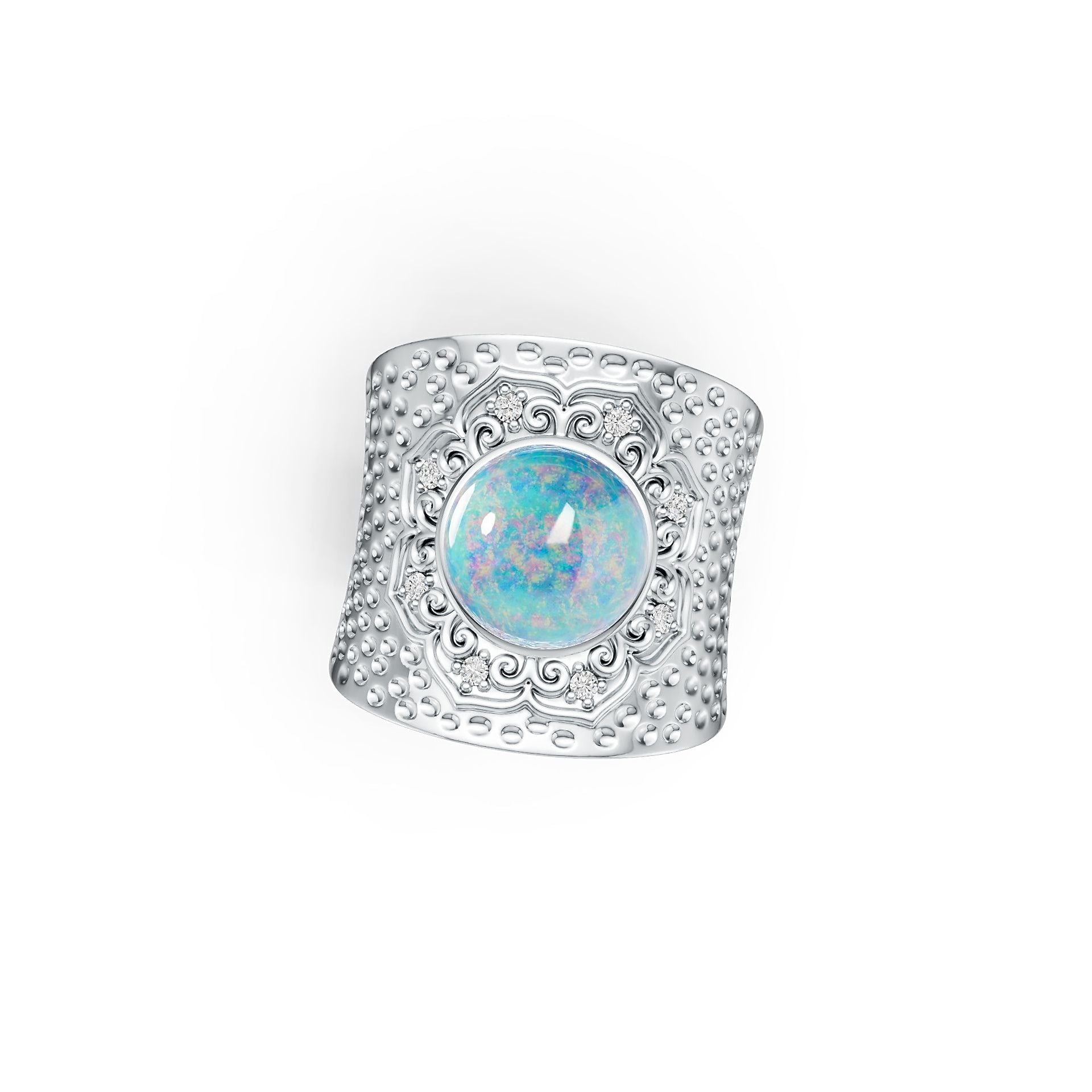 Sterling Silver Semi Mount Ring Setting Round RD 10x10mm DHJ