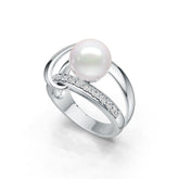 Platinum Semi Mount Ring Setting Round RD 9.5mm Diamond Accent DHJ