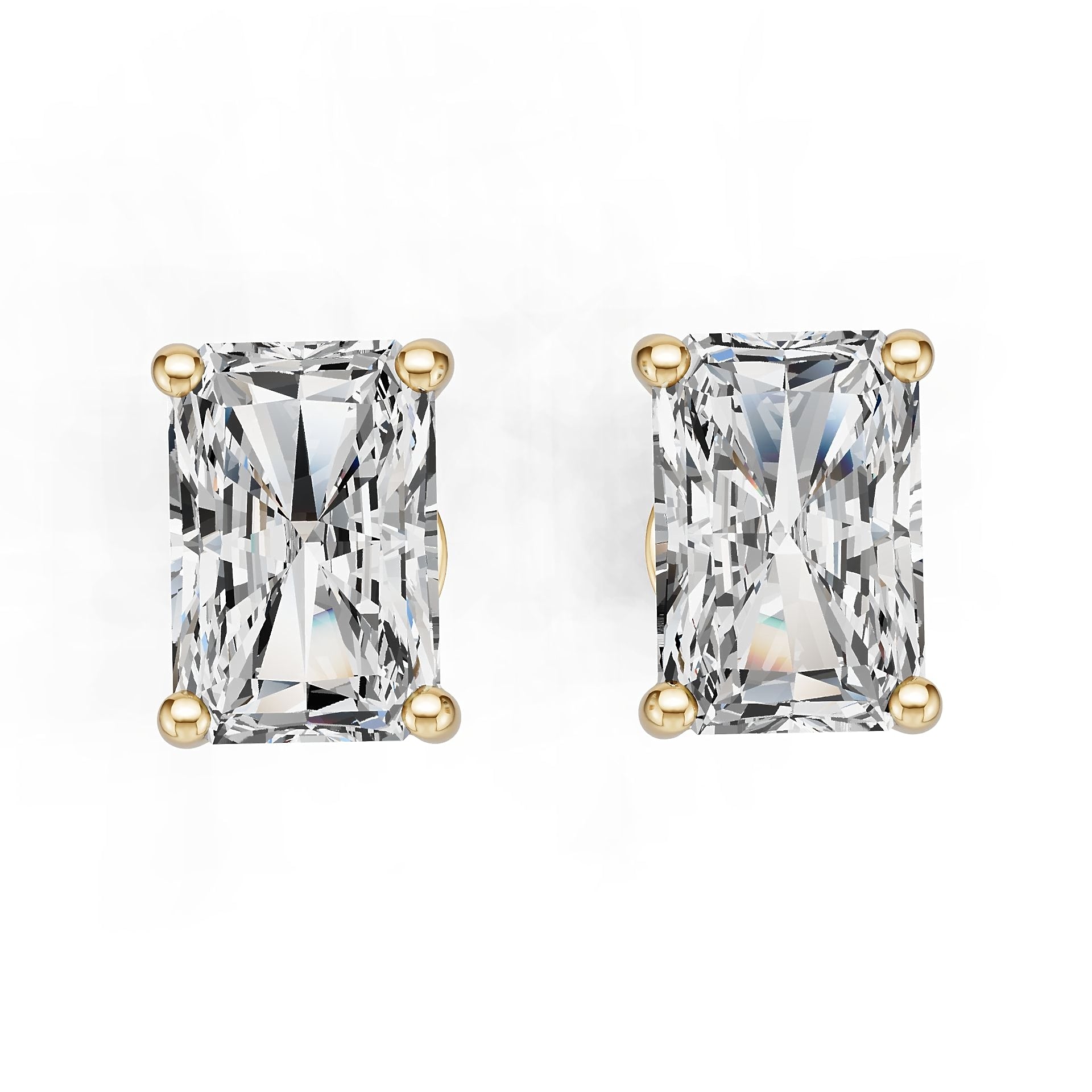 Sterling Silver Semi Mount Earrings Setting Emerald Em 6x4mm Diamond Accent DHJ