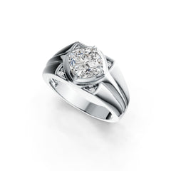 Men's 14K Gold Semi Mount Ring Setting Cushion CU 8X8mm Diamond Accent DHJ