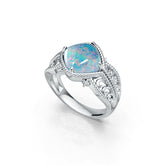 18K Gold Semi Mount Ring Setting Cushion CU 10X10mm Cabochon Diamond Accent DHJ
