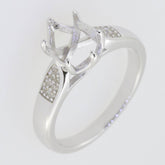 14K Gold Semi Mount Ring Setting Oval OV 9x7mm solitaire White Diamond Accent Syzjewelry