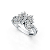 Platinum Semi Mount Ring Setting Marquise MQ 8X4mm 6X3mm 5X2.5mm Butterfly Theme Diamond Accent DHJ