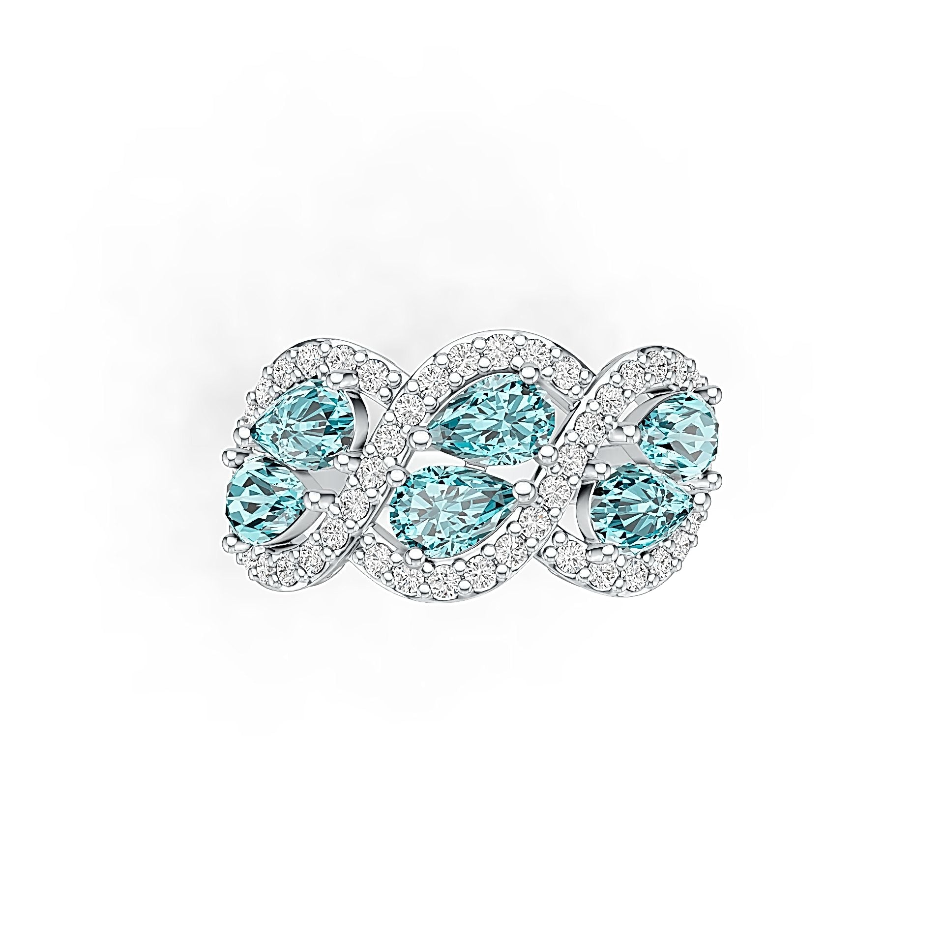 Sterling Silver Semi Mount Ring Setting Pear PE 6x4mm DHJ