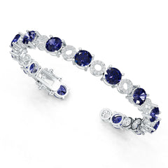 14K Gold Semi Mount Bracelet Setting Round RD 7x7mm Diamond Accent DHJ
