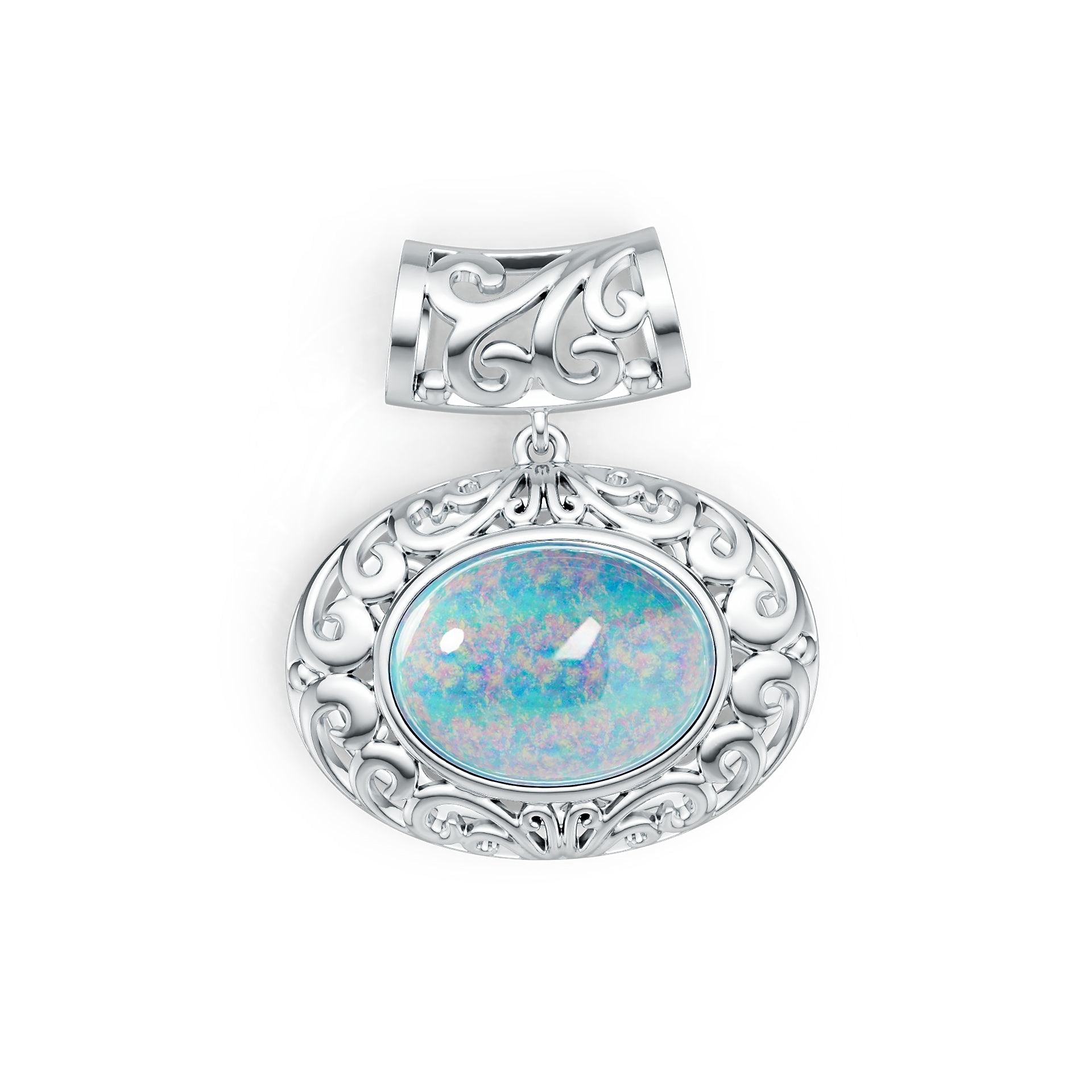 Sterling Silver Semi Mount Pendant Setting Oval OV 16X12mm DHJ