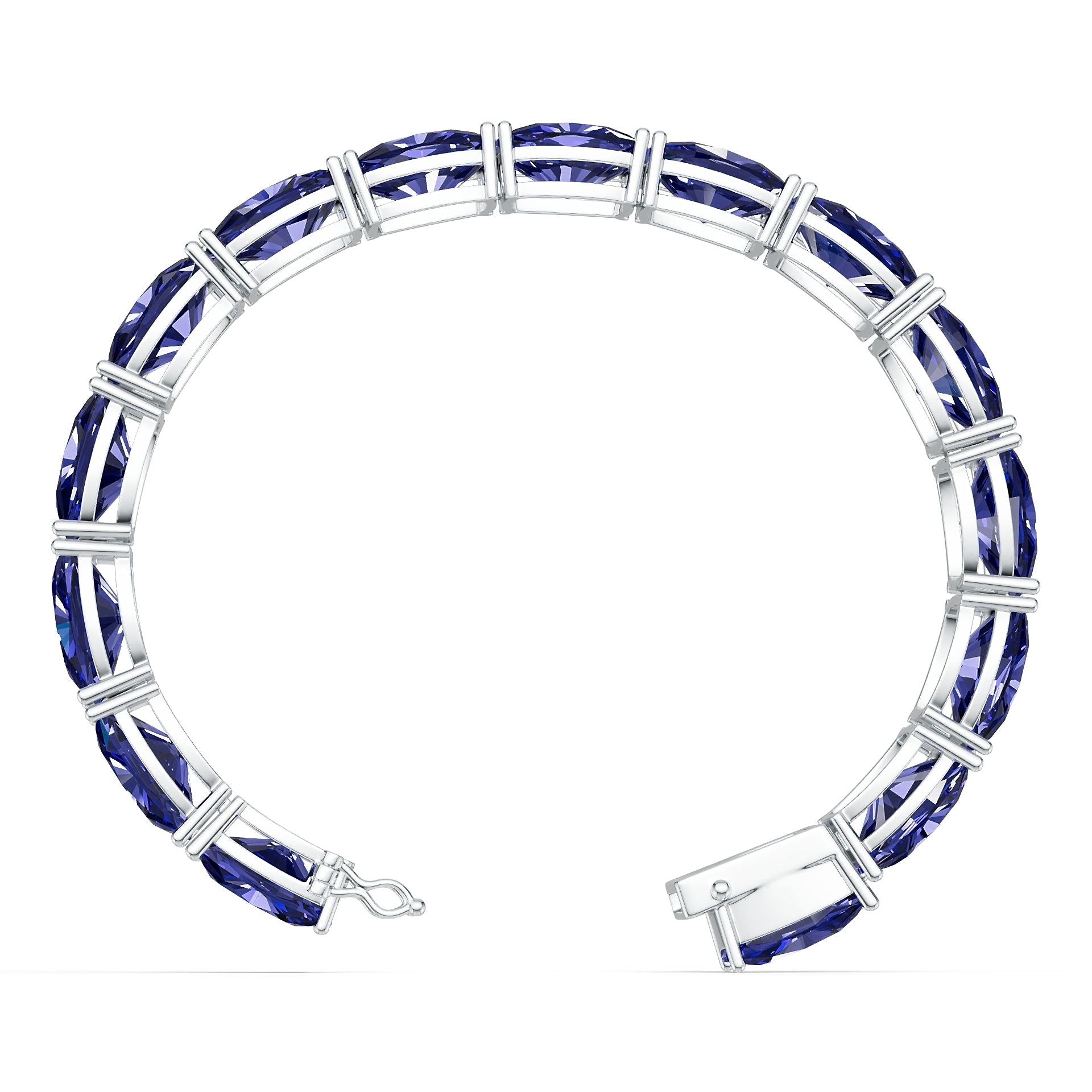 Platinum Semi Mount Bracelet Setting Cushion Cu 14x10mm Syz Jewelry