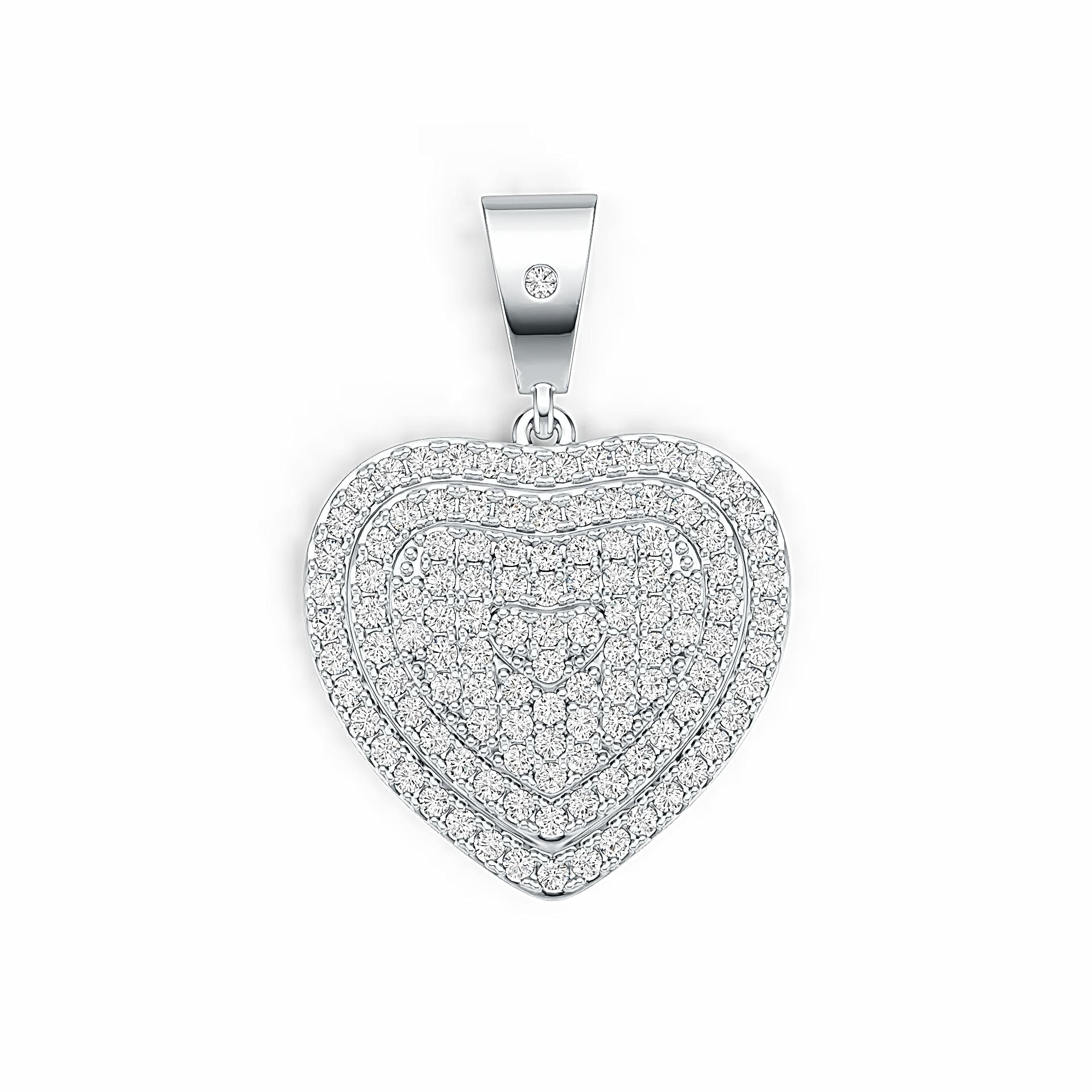 14K Gold Pendant Heart Theme with or Moissanite Diamond Accent DHJ