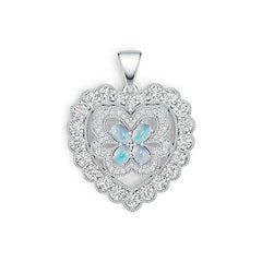 Platinum Semi Mount Pendant Setting Oval OV 5x5mm OV 4x4mm Cabochon Diamond Accent DHJ