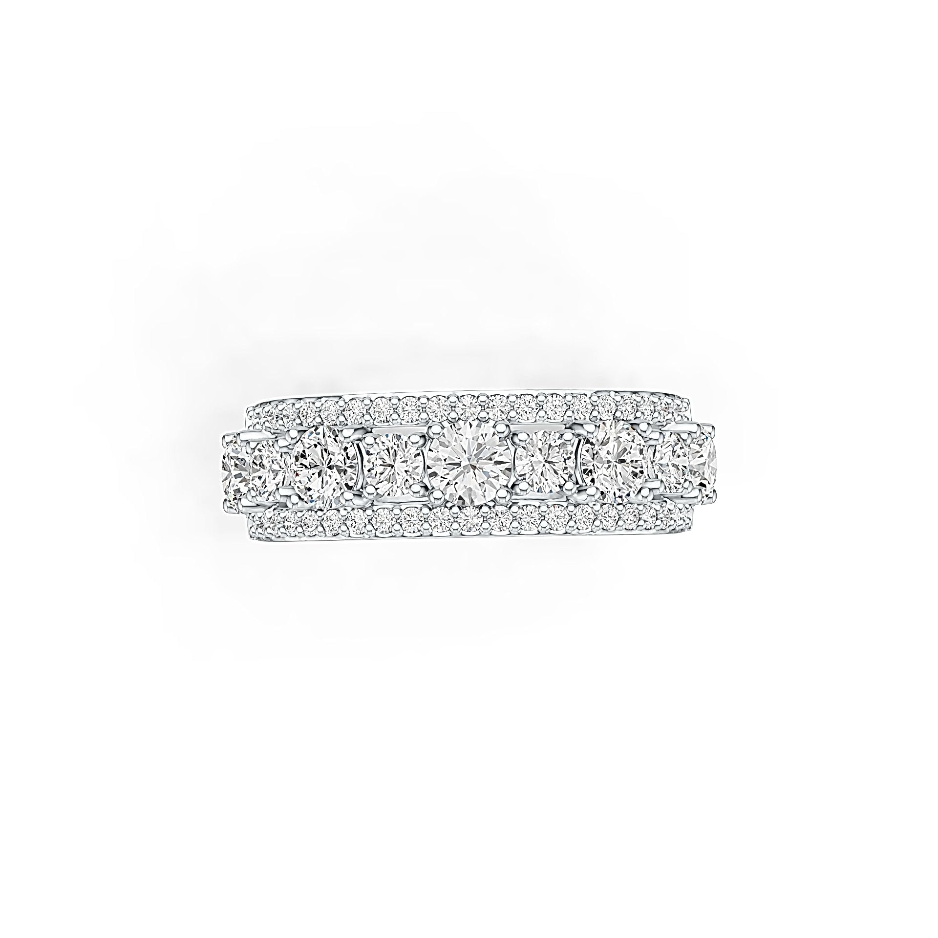 Sterling Silver Semi Mount Ring Setting Round RD 4x4mm White Topaz DHJ