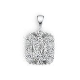 Platinum Semi Mount Pendant Setting Cushion CU 9X7mm Diamond Accent DHJ