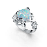 Platinum Semi Mount Ring Setting Heart HT 10X10mm Celtic Knot Claddagh Ring Cabochon DHJ