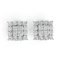 Sterling Silver Semi Mount Earrings Setting Princess SQ 3X3mm DHJ