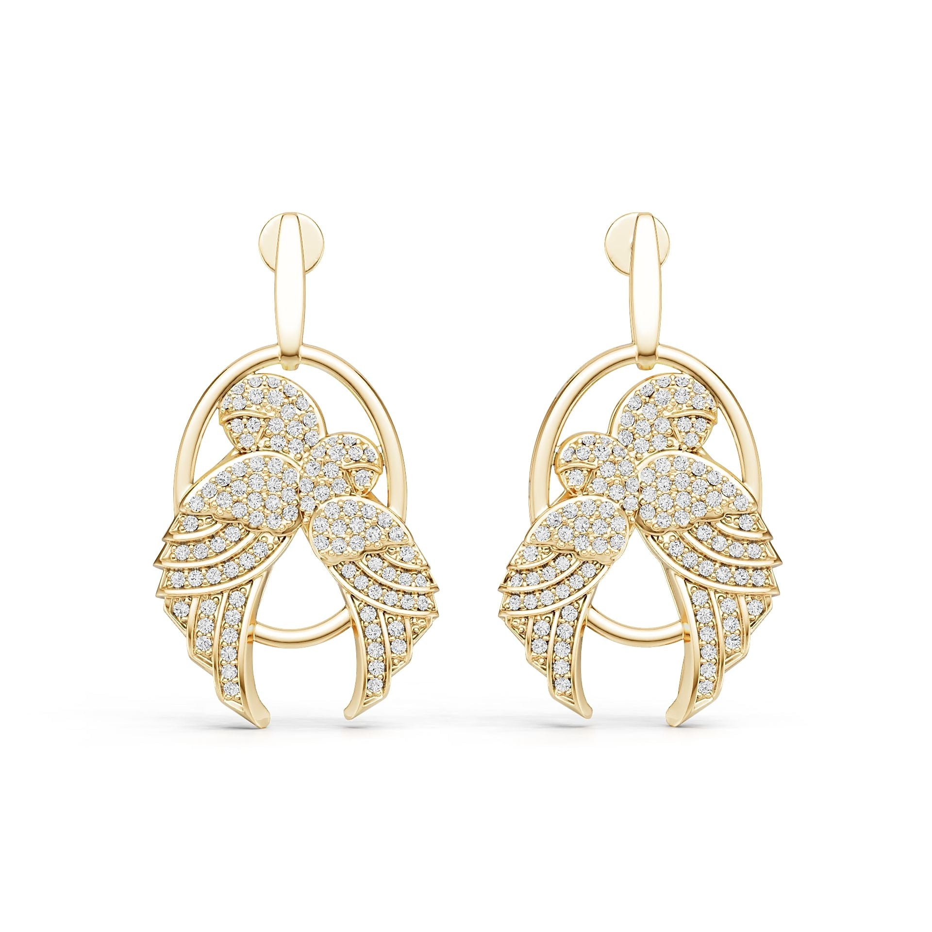 18K Gold Semi Mount Earrings Setting Round Ro 6x6mm Diamond Accent Syz Jewelry