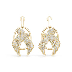 18K Gold Semi Mount Earrings Setting Round Ro 6x6mm Diamond Accent Syz Jewelry