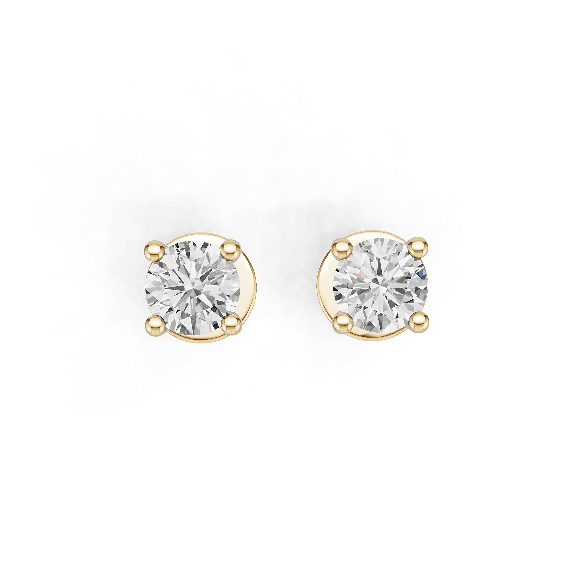 18K Gold Semi Mount Earrings Setting Round Ro 4x4mm Syz Jewelry