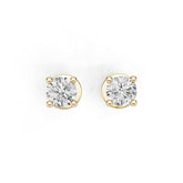 18K Gold Semi Mount Earrings Setting Round Ro 4x4mm Syz Jewelry