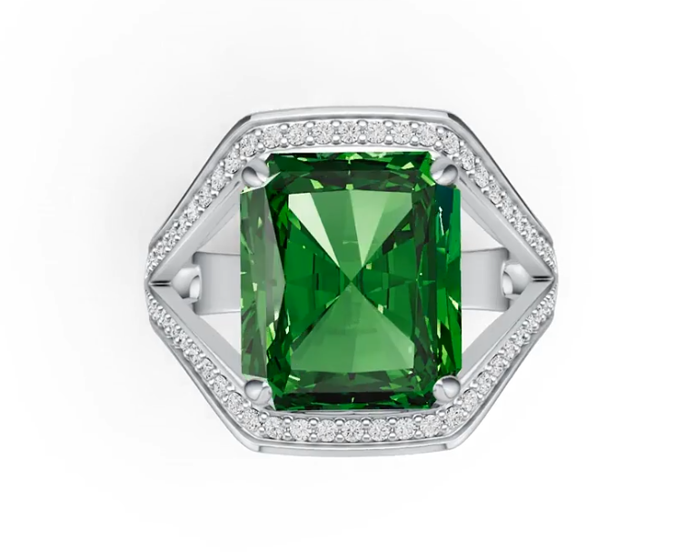 Sterling Silver Semi Mount Ring Setting Emerald OCT 14X12mm DHJ