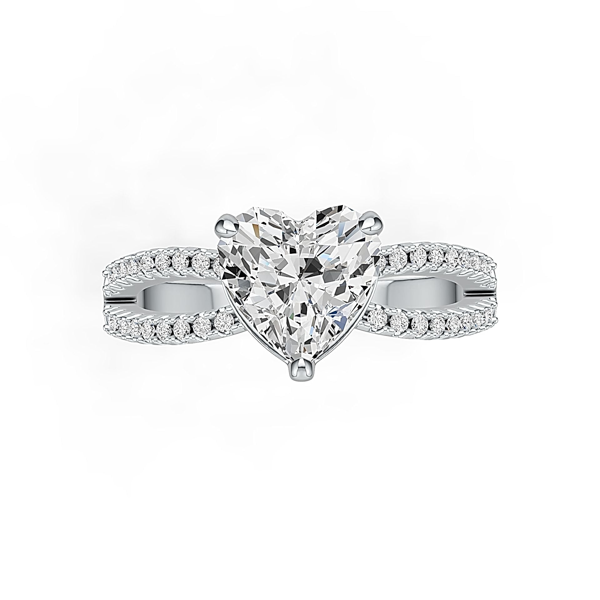 Sterling Silver Semi Mount Ring Setting Heart HT 8x8mm Split Shank Syzjewelry