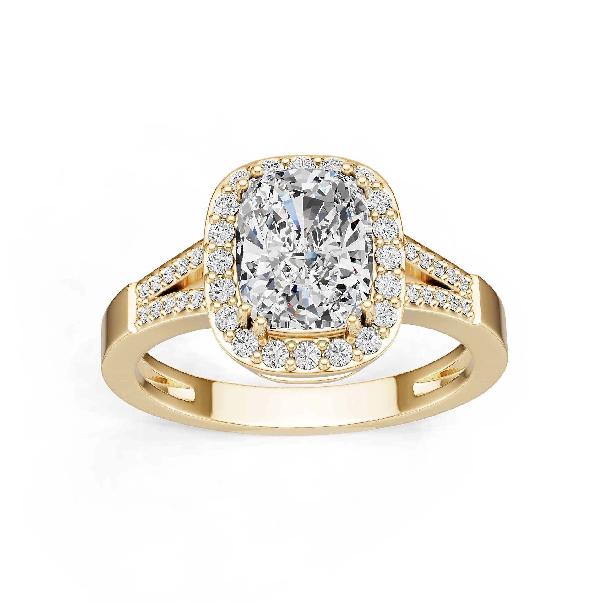18K Gold Semi Mount Ring Setting Cushion Cu 5x7mm Diamond Accent Syz Jewelry
