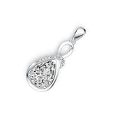 Sterling Silver Semi Mount Pendant Setting Pear PE 12.9x9.5mm W/ Topaz Syzjewelry