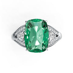 Sterling Silver Semi Mount Ring Setting Cushion CU 14X10mm TRI 4X4mm DHJ