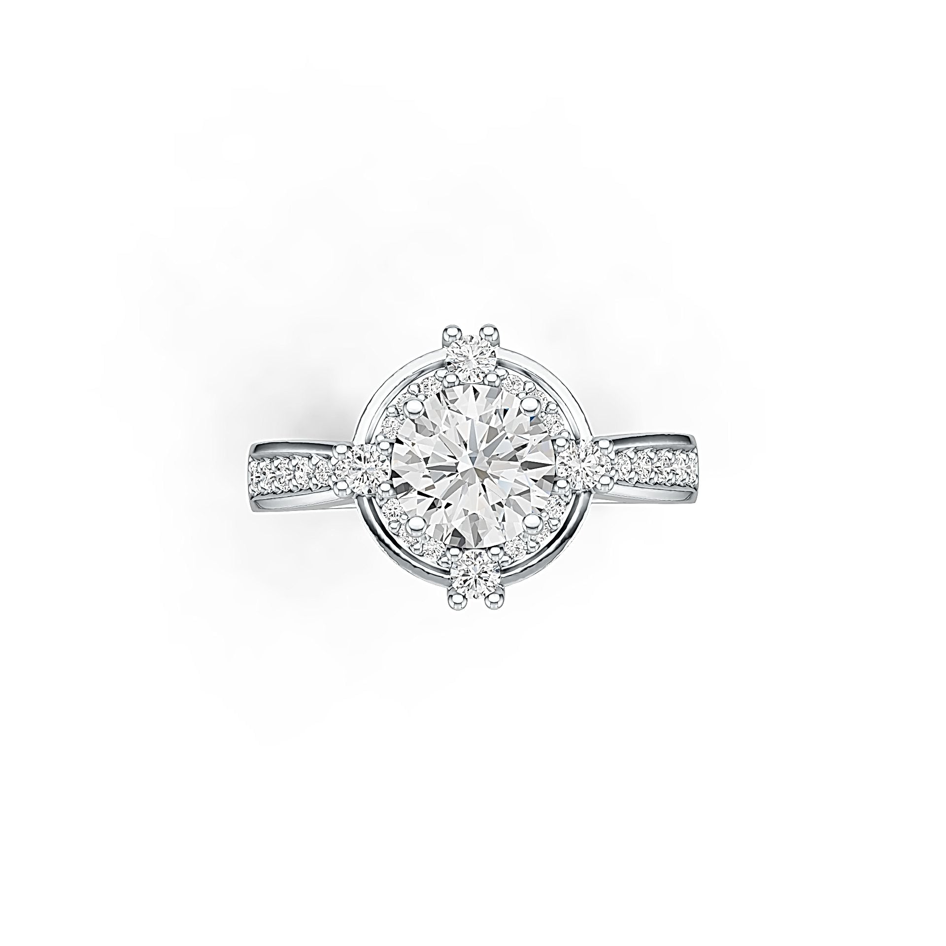 Sterling Silver Semi Mount Ring Setting Round RD 7x7mm Halo - Syzjewelry