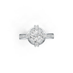 Sterling Silver Semi Mount Ring Setting Round RD 7x7mm Halo - Syzjewelry