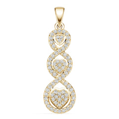 18K Gold Semi Mount Pendant Setting Round Ro 1x1mm Diamond Accent Syz Jewelry
