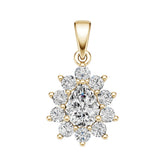 Sterling Silver Semi Mount Pendant Setting Pear PE 8X6mm White Topaz Accents