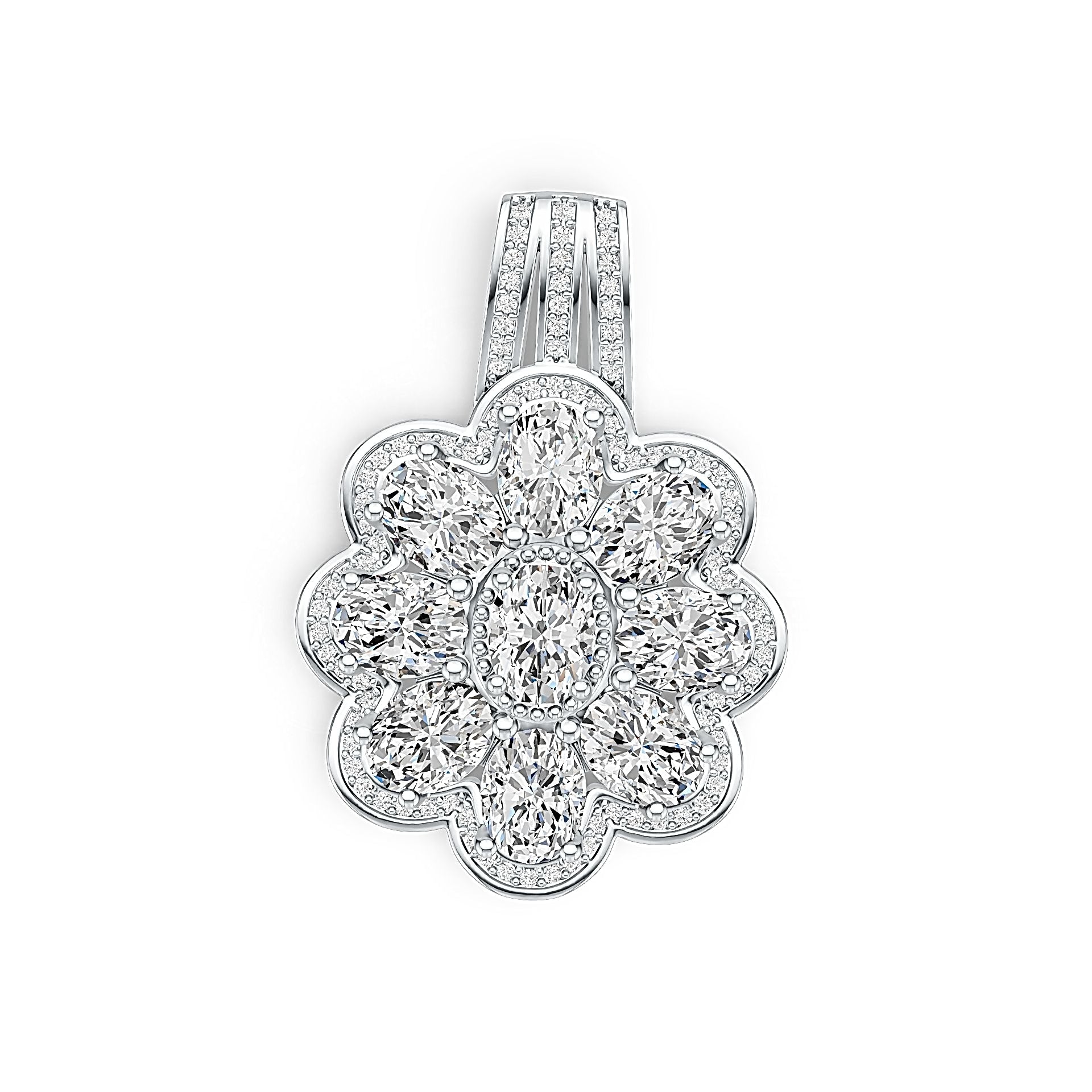 Sterling Silver Semi Mount Pendant Setting Oval OV 7X5mm with White Topaz DHJ