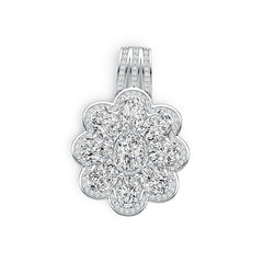 Sterling Silver Semi Mount Pendant Setting Oval OV 7X5mm with White Topaz DHJ